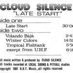 Cloud Silence â€œLateÂ Startâ€